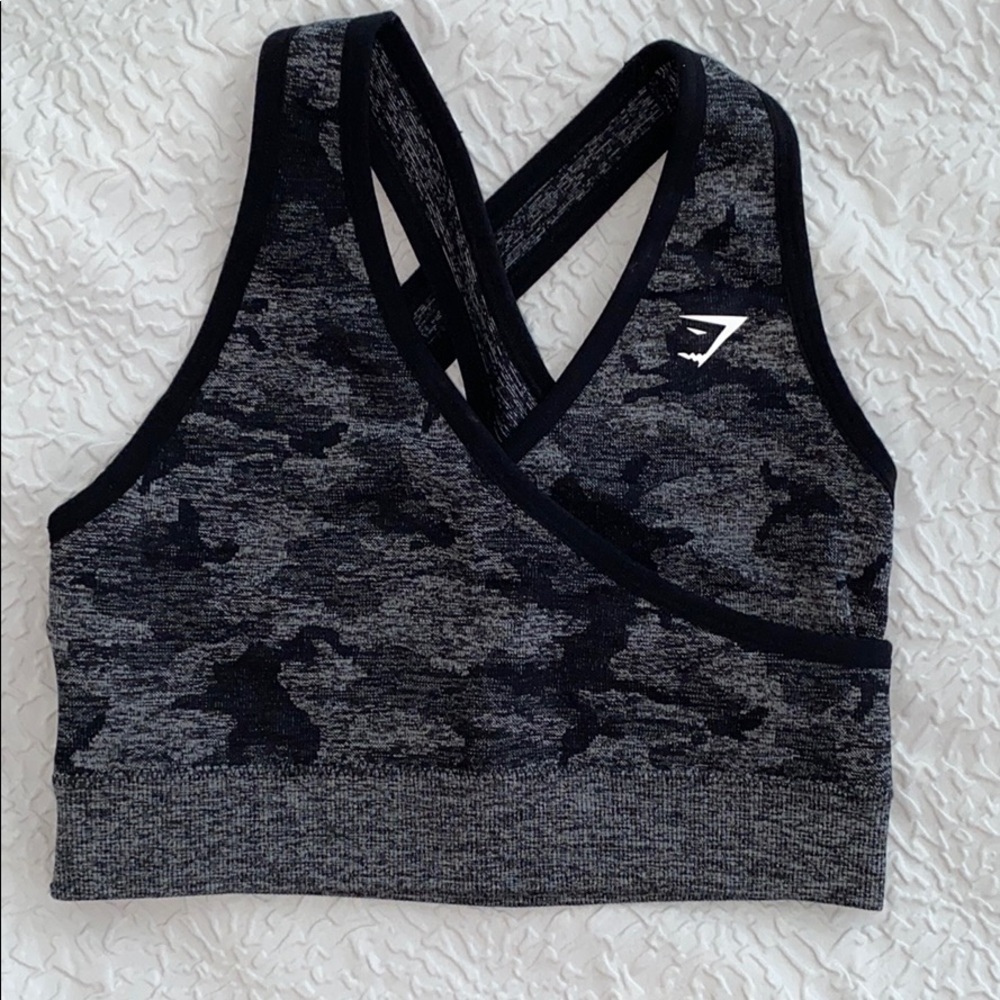 Gymshark Black Camo Sports bra